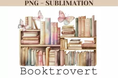 Booktrovert Png Instant Download for Book Lovers Product Image 1