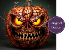 3D Halloween Pumpkin Tumbler Wrap, 3D Halloween PNG Product Image 2