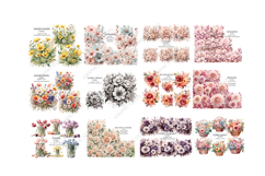 Flowers Mega Clipart Bundle, Floral Clipart, Huge Bundle Product Image 2
