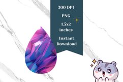 Abstract Earring PNG, Holographic Teardrop Sublimation PNG Product Image 2