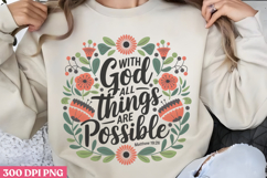 With God, all things PNG, Christian Bible Verses Sublim Product Image 1