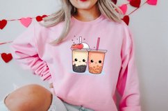 Cute Bubble Tea Valentine Clipart, Valentines Clipart Product Image 2