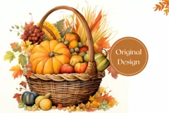Thanksgiving Basket Tumbler Design, Pumpkins Tumbler Wrap Product Image 2
