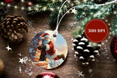 Santa Claus Ornament Design, Christmas Chimney Ornament PNG Product Image 2