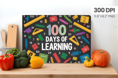 100 days of school Cutting Board PNG Design, Teacher PNG Product Image 1