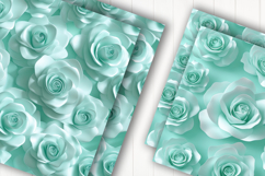Aqua Blue Rose Digital Paper Product Image 2