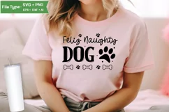 Feliz Naughty Dog SVG Design | Dog SVG Design Product Image 2