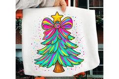 Colorful Coquette Pink Christmas Tree Merry and Bright Png Product Image 5