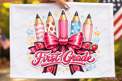 Preppy Back to School Pencil sticker Sublimation Design Product Image 2