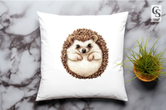 Cute Watercolor Hedgehog Clipart Sublimation PNG Product Image 3