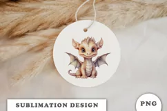 Watercolor cute Dragon sublimation png Product Image 2