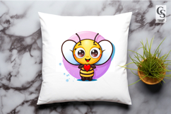 Cute Bee Love PNG Kawaii Valentine Bee Clipart PNG Product Image 2