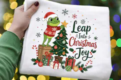 Leap Into Christmas Joy PNG, Cute Frog Christmas Sublimation Product Image 4