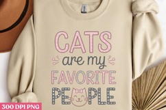 Cats Are My Favorite People PNG, Cat Mom Sublimation PNG Product Image 3