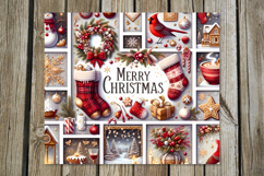 Xmas collage | 4 vintage Skinny tumbler sublimation designs Product Image 2