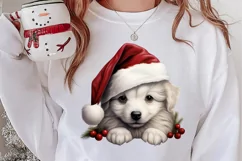 Christmas Peeking Dogs Clipart, Christmas PNG Product Image 2