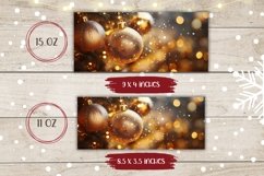 Gold Christmas Mug Sublimation, Christmas Coffee Mug Wrap Product Image 2