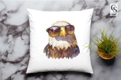 Watercolor Eagle with Sunglasses Clipart PNG Product Image 2