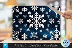Snow Snowflake Pattern Christmas Cutting Board PNG Product Image 1