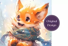 Christmas Tumbler Wrap PNG, Christmas Fox Sublimation Design Product Image 2