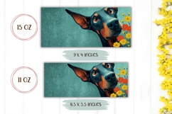 Doberman Mug Design, Flowers Mug Wrap, Doberman Dog PNG Product Image 2