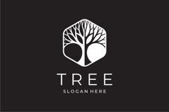 Hexagon Gold Tree Logo Design Vector Illustration Product Image 3