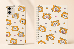 Cute Lion Seamless Pattern PNG Product Image 2