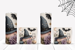 Floral Halloween Hat Tumbler, Floral Pumpkins Tumbler Wrap Product Image 2