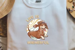 Retro Dog Breeds Quotes life is a Wienerful PNG Product Image 2
