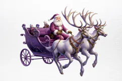 Christmas purple santa claus sublimation PNG Product Image 2