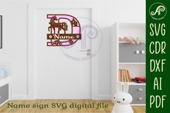 Unicorn Capital Monogram Letter name sign D SVG Product Image 2