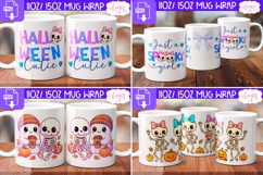 BUNDLE Halloween Mug Wrap PNG, Cute Halloween Mug Template Product Image 3