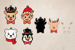 Christmas Ornaments SVG, Layered Laser Cut Files Product Image 2