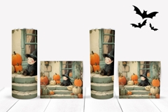 Vintage Halloween Tumbler, Spooky Halloween Tumbler Wrap Product Image 2