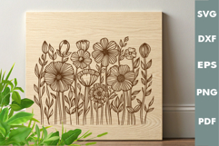 Wildflowers SVG, Laser Engraving files for Cutting board Product Image 2