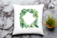 Watercolor Tropical Greenery Frame PNG Product Image 2