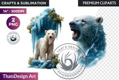 Watercolor Polar Bear Arctic Wildlife animal Illustration Product Image 1