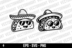 Mascot of a taco wearing a sombrero and sunglasses Product Image 2