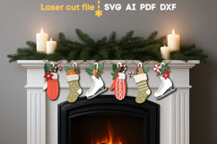 Christmas Stockings Bundle SVG laser cut file for Glowforge Product Image 2