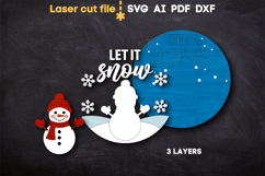 Christmas Snowman SVG laser cut file for Glowforge Product Image 2