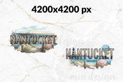 Nantucket Island PNG, Vintage Lighthouse Sailing Sublimation Product Image 2