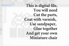 Dollhouse parametric chair digital file, modern 1:6 scale Product Image 2