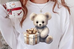 Cute Silver Christmas Watercolor Clipart, Christmas SVG Product Image 2