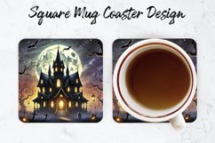 Halloween House Mug coaster | Coaster | Sublimation Design Product Image 1