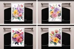 Floral Towel Designs, Watercolor Peony Towel Sublimation Product Image 2
