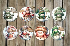 Christmas snowman | 8 cute Round earring Sublimation designs Product Image 2