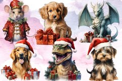 Christmas Animal Clipart Sublimation Bundle, Christmas Anima Product Image 3