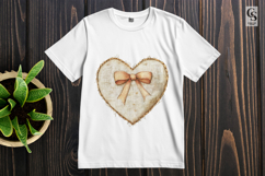 Stitched Fabric Heart Clipart PNG Product Image 2