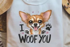 Cute Dog Breeds Quotes Sublimation,I woof you Product Image 2