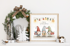 Cute christmas gnomes digital paper, background clipart Product Image 2